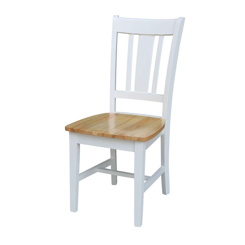 International Concepts - San Remo Splatback Chair in White/Natural Finish (Set of 2) - C02-10P veiw 1