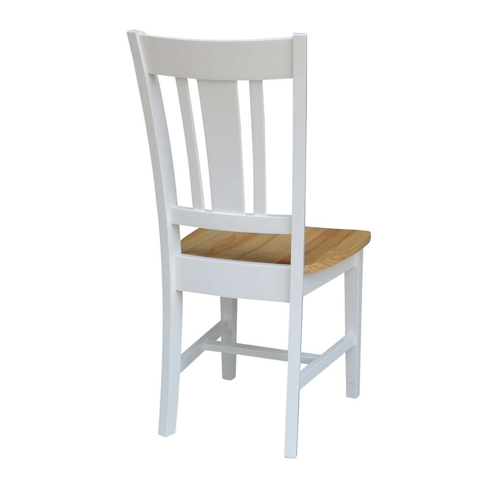 International Concepts - San Remo Splatback Chair in White/Natural Finish (Set of 2) - C02-10P veiw 2
