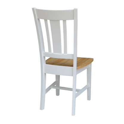 International Concepts - San Remo Splatback Chair in White/Natural Finish (Set of 2) - C02-10P veiw 2