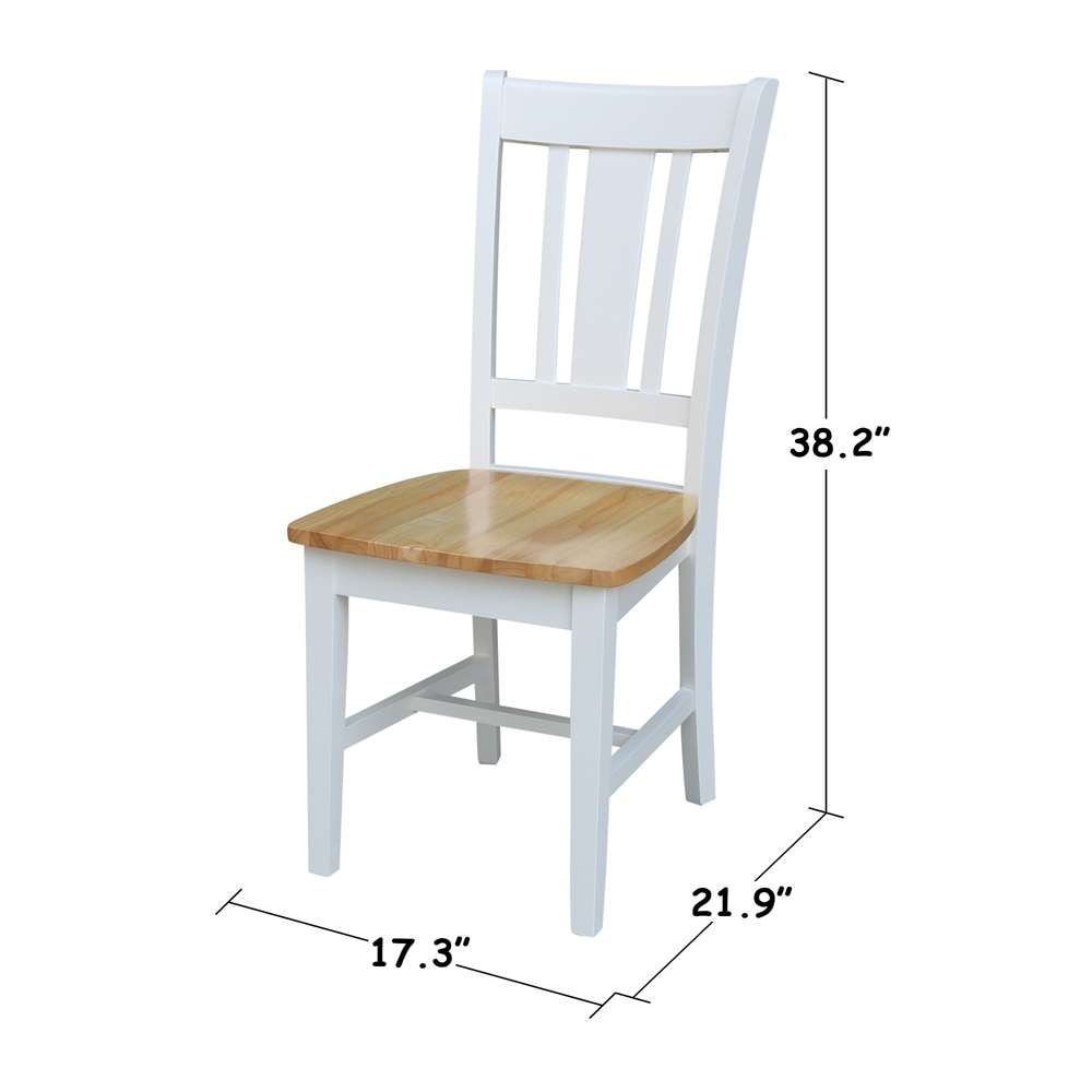 International Concepts - San Remo Splatback Chair in White/Natural Finish (Set of 2) - C02-10P veiw 3