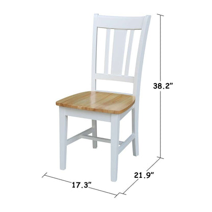 International Concepts - San Remo Splatback Chair in White/Natural Finish (Set of 2) - C02-10P veiw 3