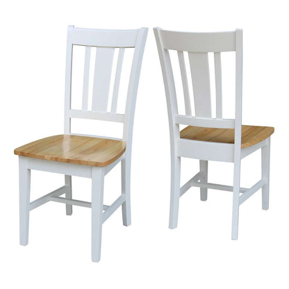 International Concepts - San Remo Splatback Chair in White/Natural Finish (Set of 2) - C02-10P veiw 5
