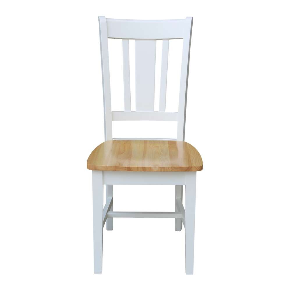 International Concepts - San Remo Splatback Chair in White/Natural Finish (Set of 2) - C02-10P veiw 6