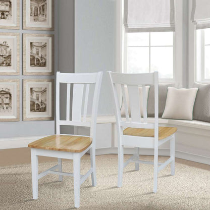 International Concepts - San Remo Splatback Chair in White/Natural Finish (Set of 2) - C02-10P veiw 7