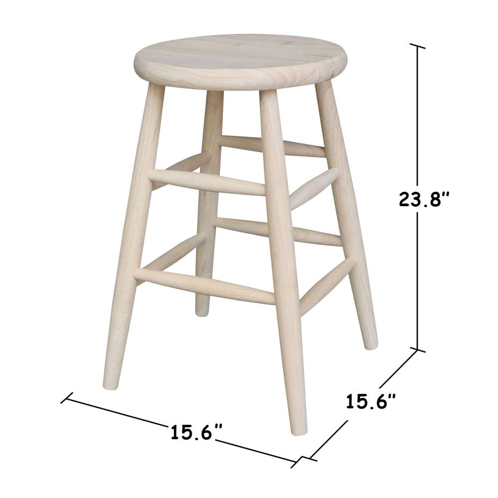 International Concepts - Scooped Seat Stool - 24inSH - 1S-824 veiw 2