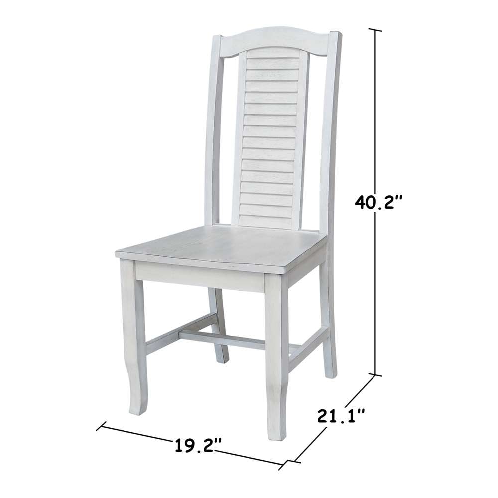 International Concepts - Seaside Chair in Chalk - Antiqued Finish (Set of 2) - C28-45P veiw 2