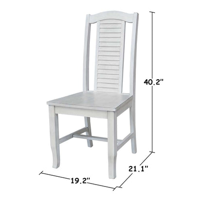 International Concepts - Seaside Chair in Chalk - Antiqued Finish (Set of 2) - C28-45P veiw 2