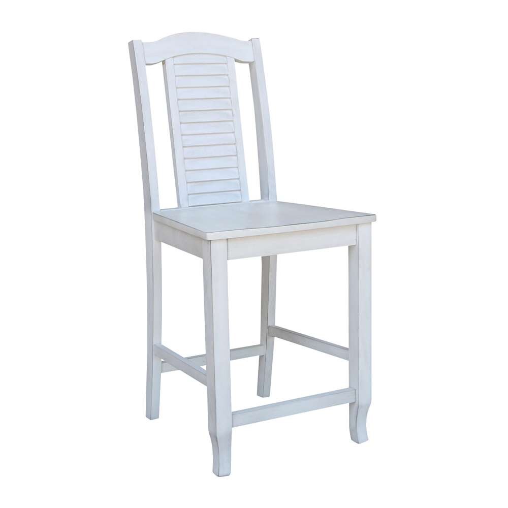 International Concepts - Seaside Counter Height Stool - 24inSH in Chalk - Antiqued Finish - S28-452 veiw 4