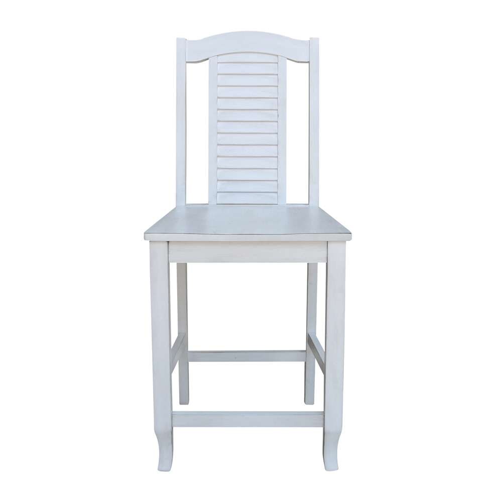 International Concepts - Seaside Counter Height Stool - 24inSH in Chalk - Antiqued Finish - S28-452 veiw 6