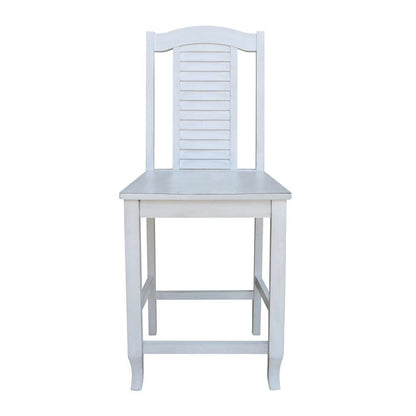 International Concepts - Seaside Counter Height Stool - 24inSH in Chalk - Antiqued Finish - S28-452 veiw 6