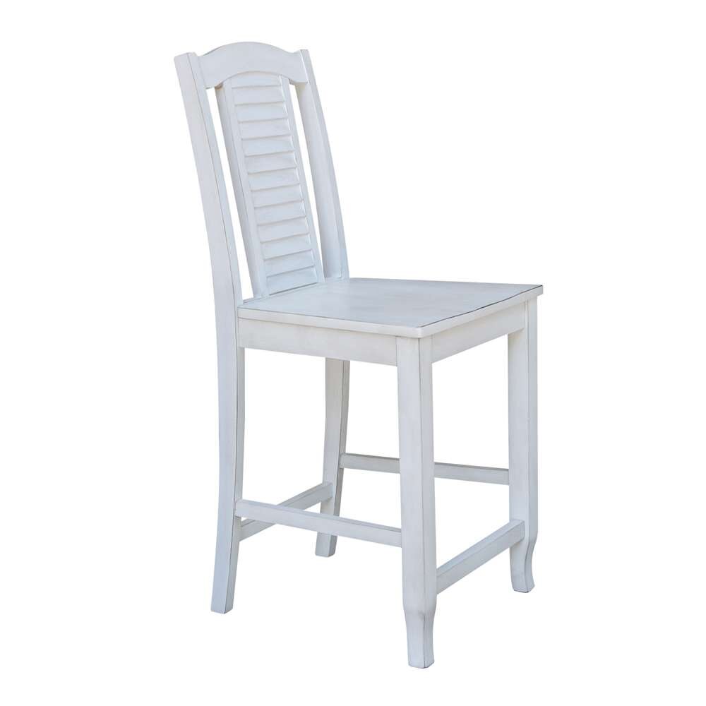 International Concepts - Seaside Counter Height Stool - 24inSH in Chalk - Antiqued Finish - S28-452 veiw 7
