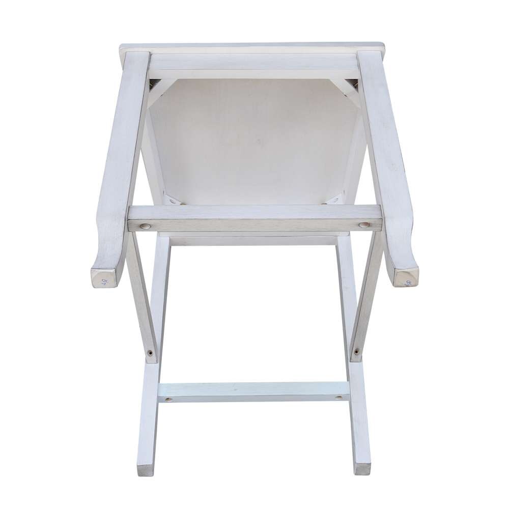 International Concepts - Seaside Counter Height Stool - 24inSH in Chalk - Antiqued Finish - S28-452 veiw 8
