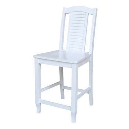 International Concepts - Seaside Counter Height Stool - 24inSH in White Finish - S08-452 veiw 1
