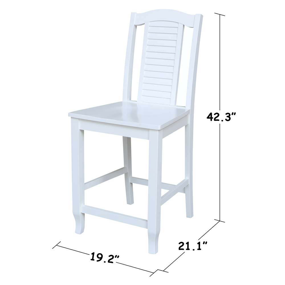 International Concepts - Seaside Counter Height Stool - 24inSH in White Finish - S08-452 veiw 3