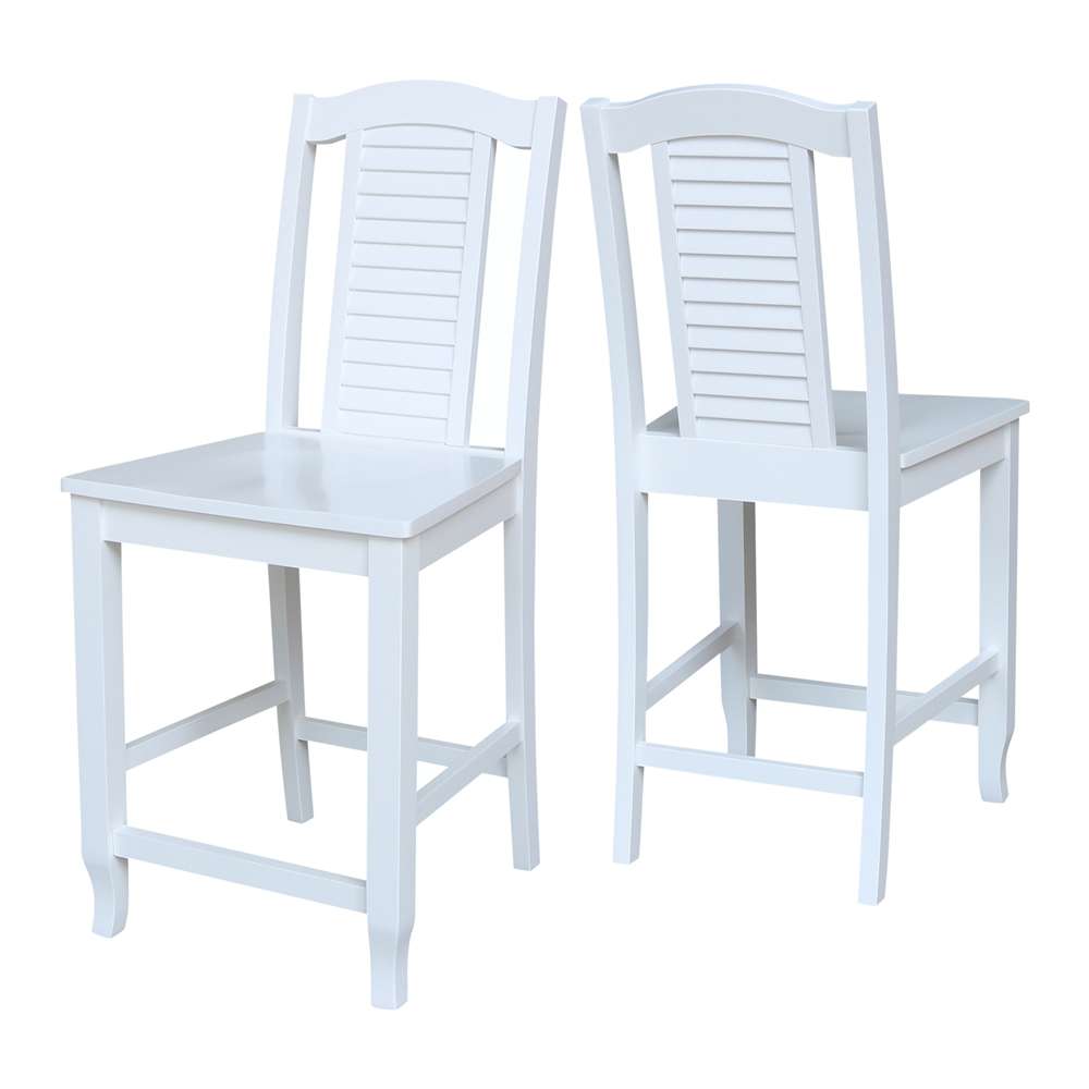 International Concepts - Seaside Counter Height Stool - 24inSH in White Finish - S08-452 veiw 5