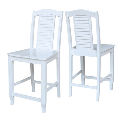 International Concepts - Seaside Counter Height Stool - 24inSH in White Finish - S08-452 veiw 5