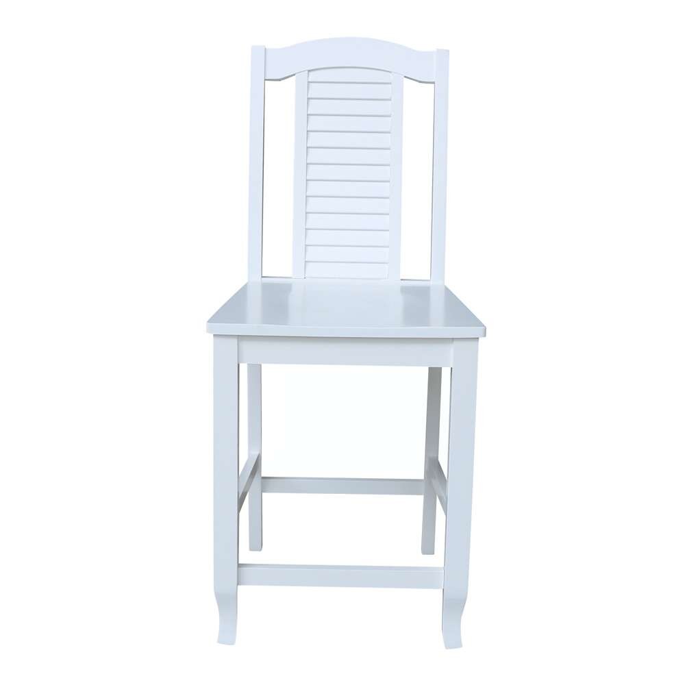 International Concepts - Seaside Counter Height Stool - 24inSH in White Finish - S08-452 veiw 6