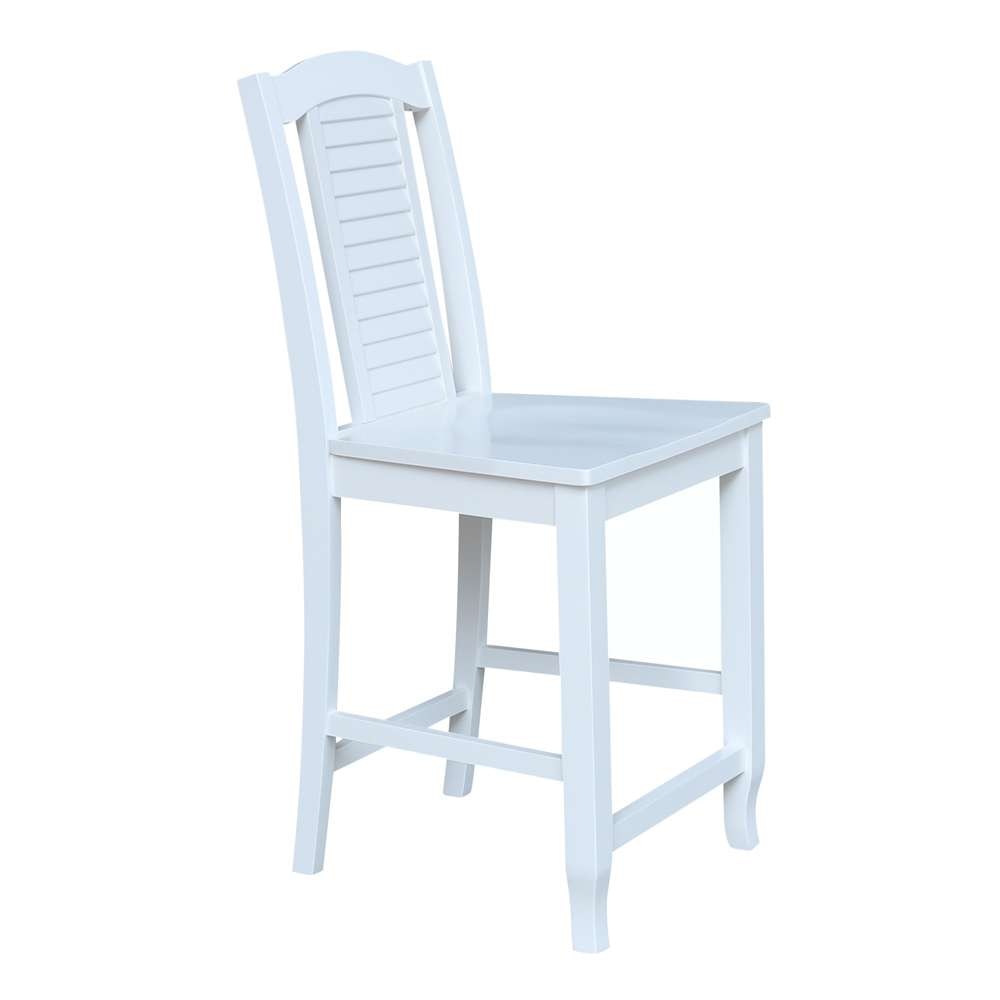 International Concepts - Seaside Counter Height Stool - 24inSH in White Finish - S08-452 veiw 7