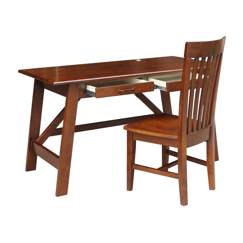 International Concepts - Serendipity Desk with 2 Drawers and Chair in Espresso Finish in Espresso Finish - K581-OF-69-C465 veiw 3