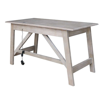 International Concepts - Serendipity Desk with 2 Drawers in Washed Gray Taupe Finish - OF09-69 veiw 3