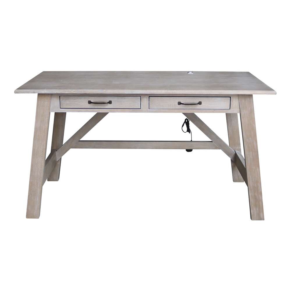 International Concepts - Serendipity Desk with 2 Drawers in Washed Gray Taupe Finish - OF09-69 veiw 6
