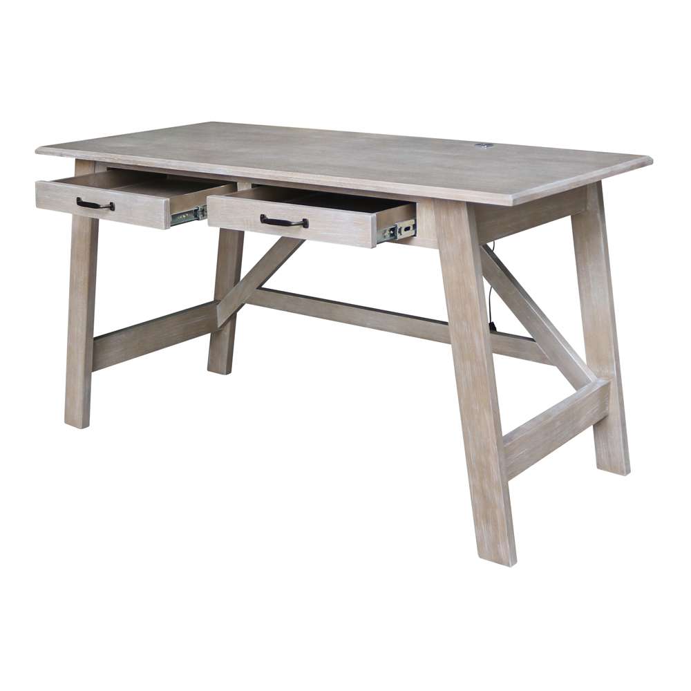 International Concepts - Serendipity Desk with 2 Drawers in Washed Gray Taupe Finish - OF09-69 veiw 7