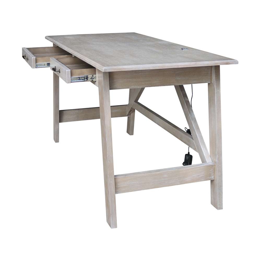 International Concepts - Serendipity Desk with 2 Drawers in Washed Gray Taupe Finish - OF09-69 veiw 8