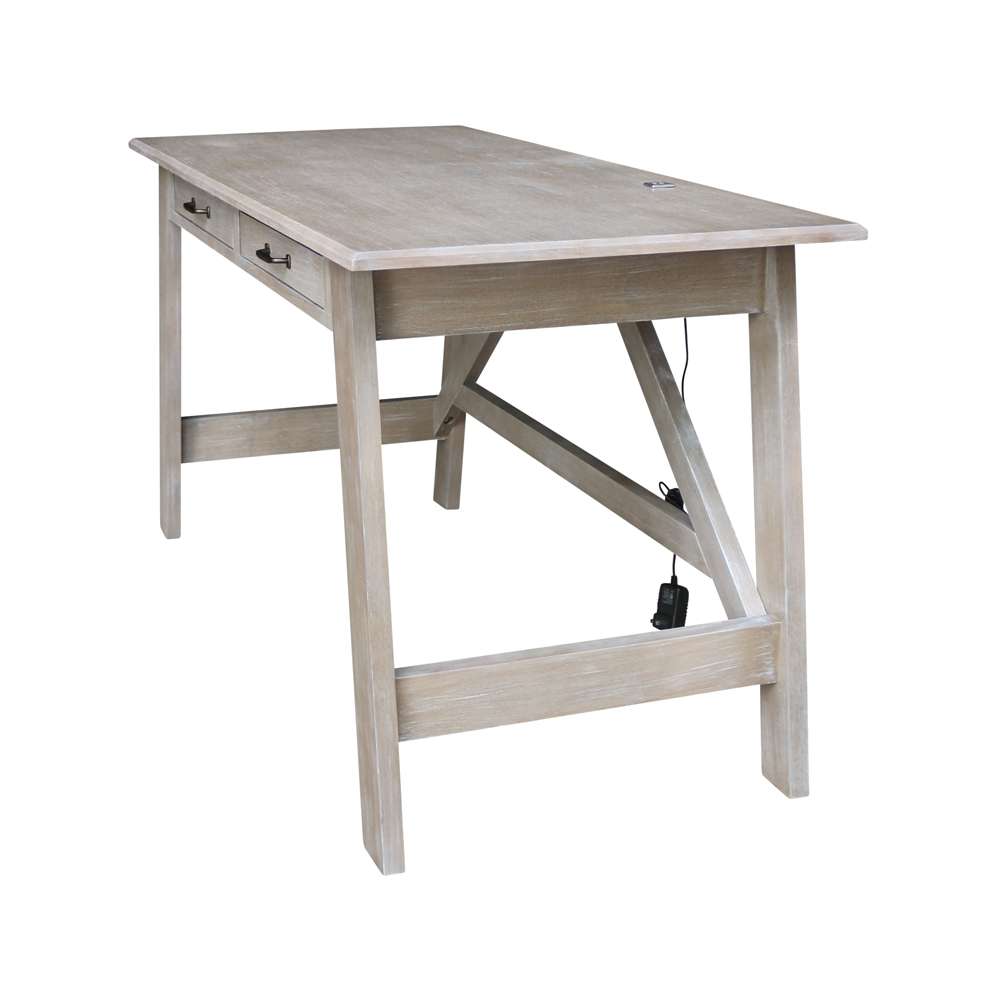 International Concepts - Serendipity Desk with 2 Drawers in Washed Gray Taupe Finish - OF09-69 veiw 9