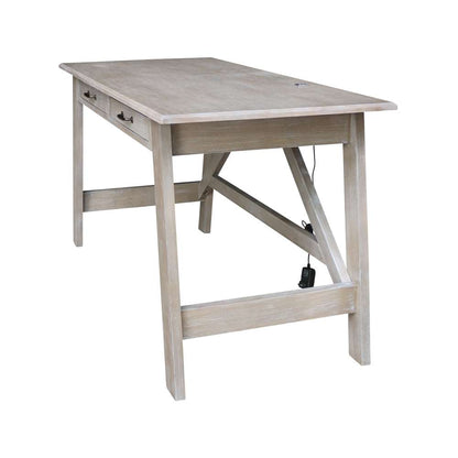 International Concepts - Serendipity Desk with 2 Drawers in Washed Gray Taupe Finish - OF09-69 veiw 9