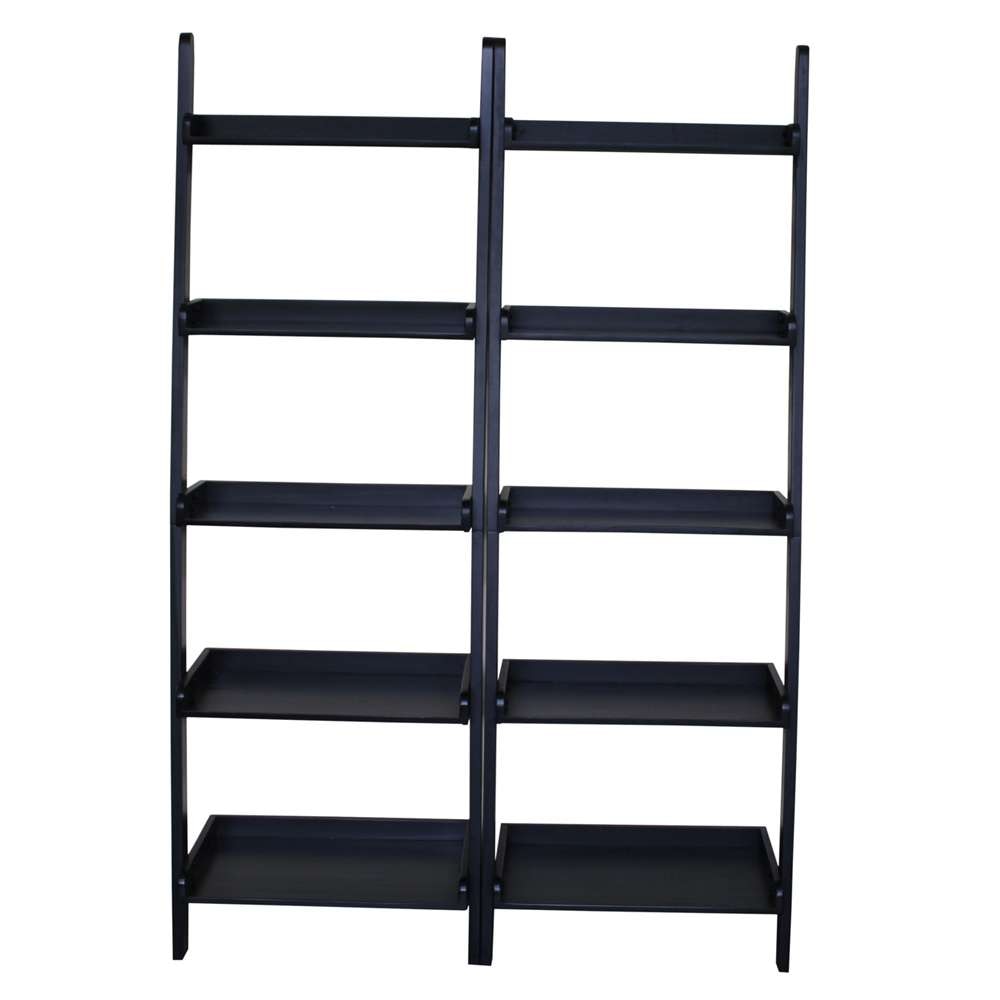 International Concepts (Set of 2 Pcs) - Lean To Shelf Units, with 5 Shelves in Black Finish - K-SH67-2660-2 veiw 1