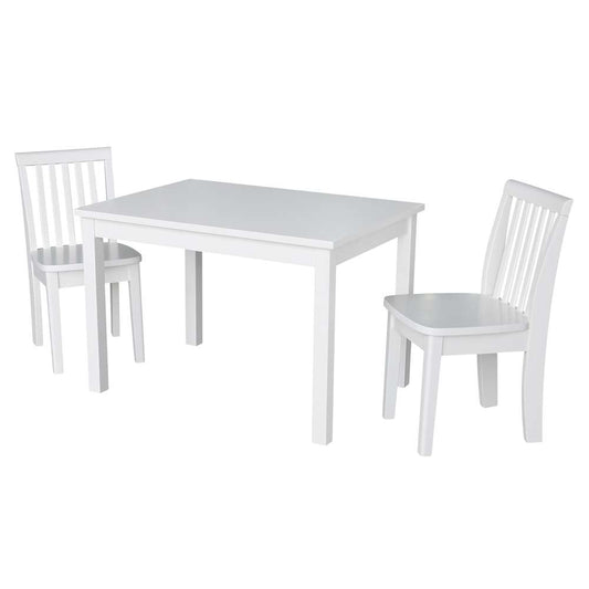 International Concepts (Set of 3 Pcs) - 2532 Table with 2 Mission Juvenile Chairs in White Finish in White Finish - K08-2532-263-2 veiw 1