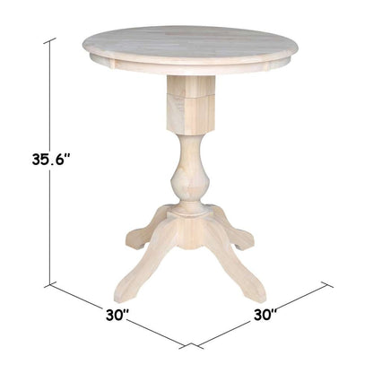 International Concepts (Set of 3 Pcs) - 30in Round Pedestal Bar Height Table with 2 Madrid Bar Height Stools - K-30RT-11P-2-S403-2 veiw 2