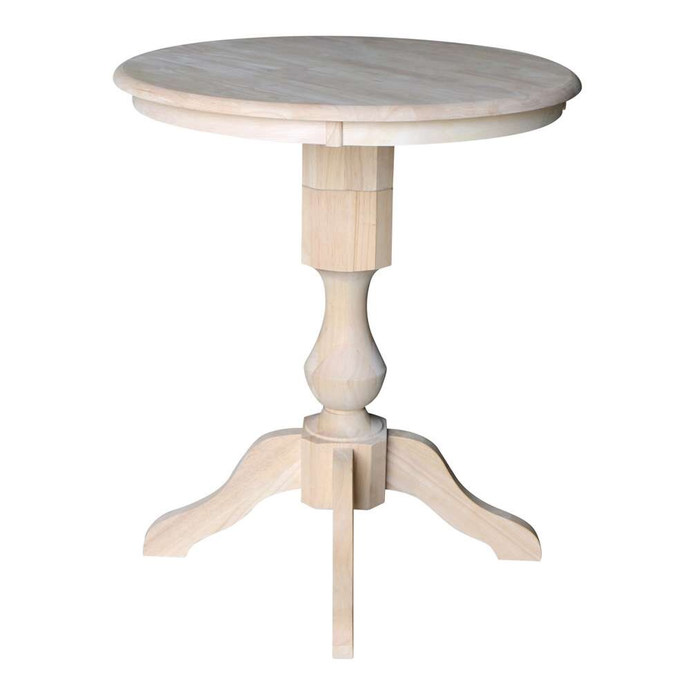 International Concepts (Set of 3 Pcs) - 30in Round Pedestal Bar Height Table with 2 Madrid Bar Height Stools - K-30RT-11P-2-S403-2 veiw 3