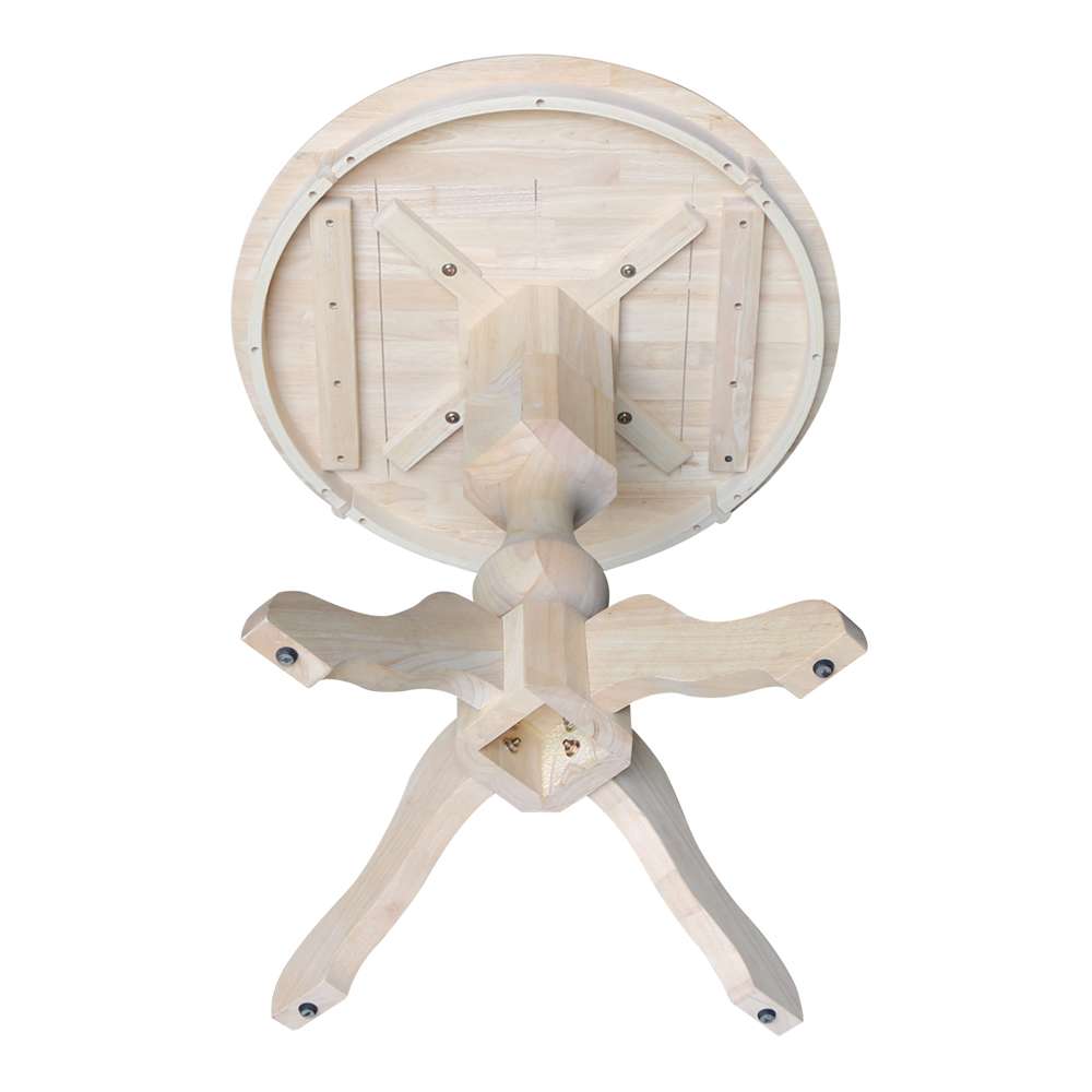 International Concepts (Set of 3 Pcs) - 30in Round Pedestal Bar Height Table with 2 Madrid Bar Height Stools - K-30RT-11P-2-S403-2 veiw 4