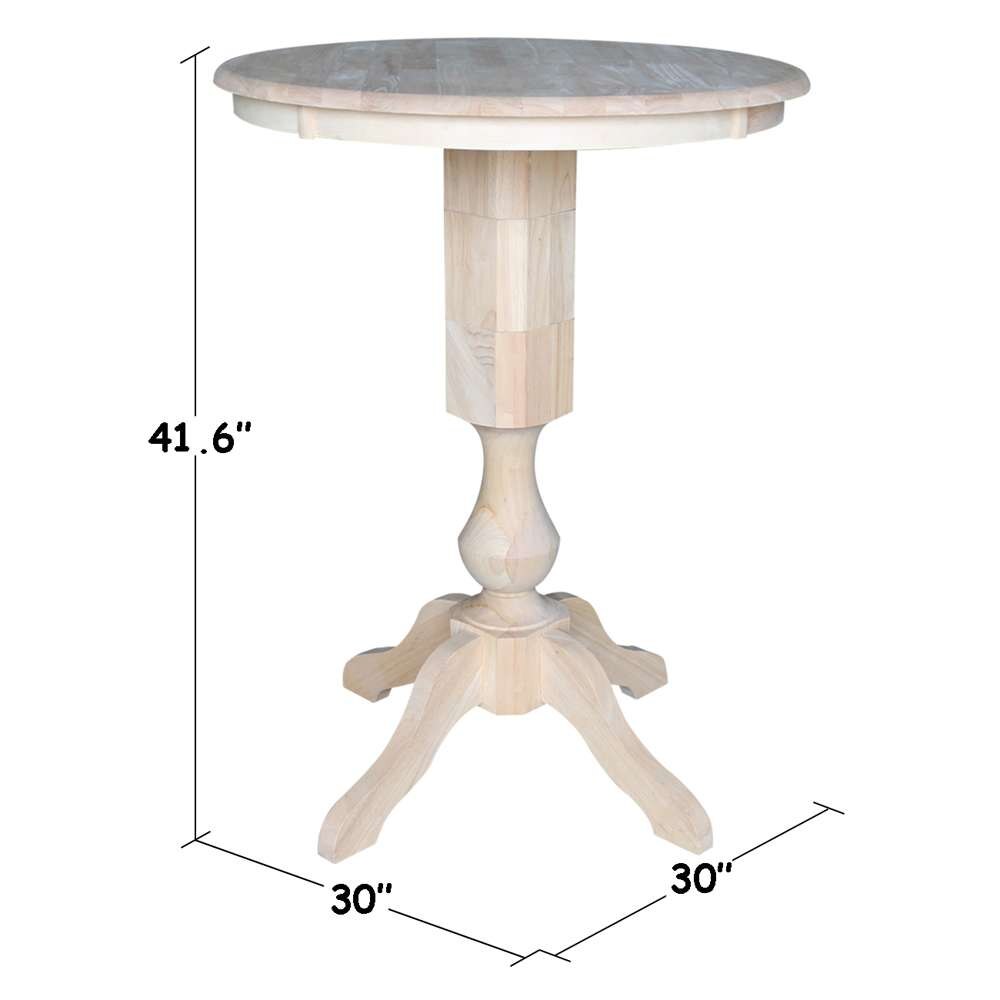 International Concepts (Set of 3 Pcs) - 30in Round Pedestal Bar Height Table with 2 Madrid Bar Height Stools - K-30RT-11P-2-S403-2 veiw 5