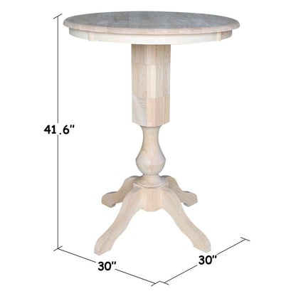 International Concepts (Set of 3 Pcs) - 30in Round Pedestal Bar Height Table with 2 Madrid Bar Height Stools - K-30RT-11P-2-S403-2 veiw 5