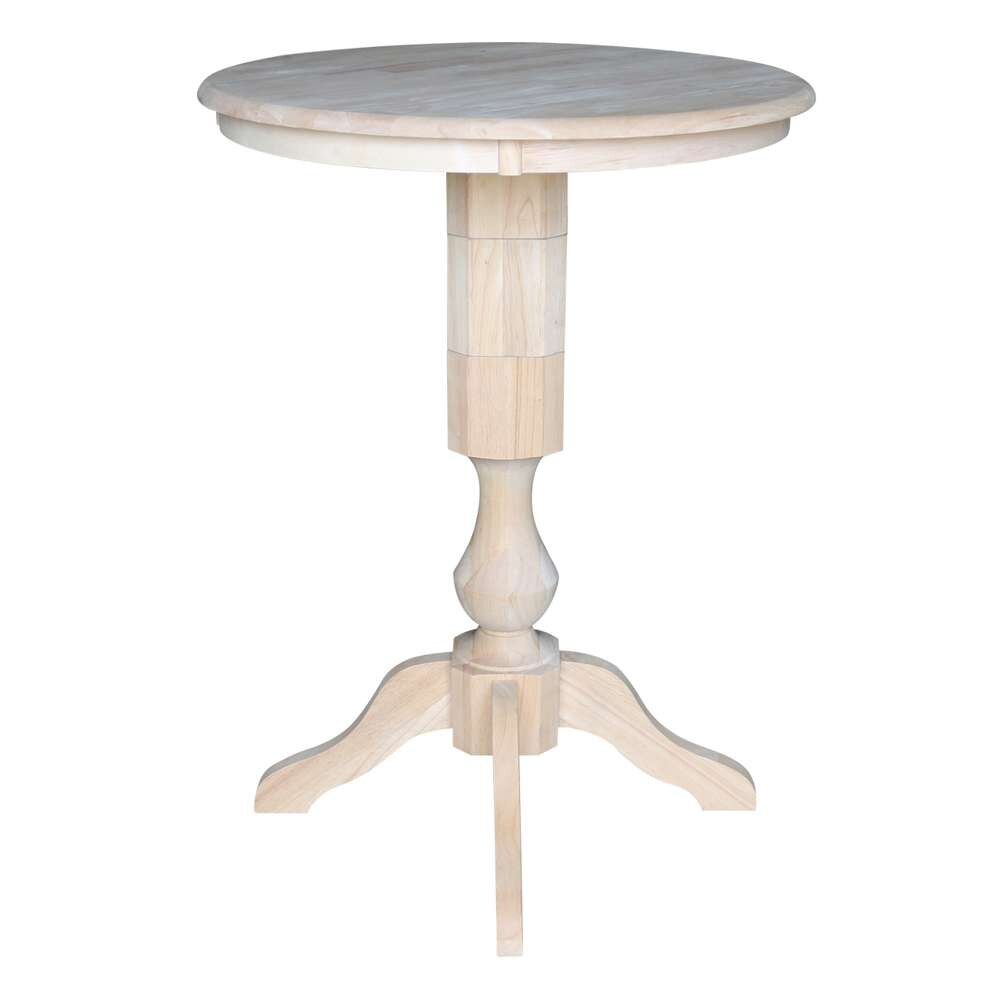 International Concepts (Set of 3 Pcs) - 30in Round Pedestal Bar Height Table with 2 Madrid Bar Height Stools - K-30RT-11P-2-S403-2 veiw 6