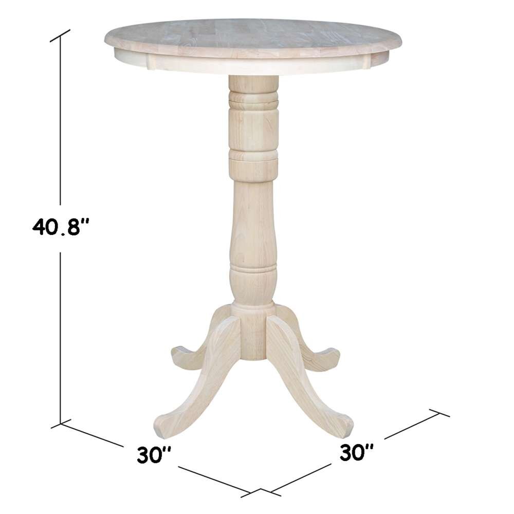 International Concepts (Set of 3 Pcs) - 30in Round Pedestal Bar Height Table with 2 Madrid Bar Height Stools - K-30RT-6B-2-S403-2 veiw 2