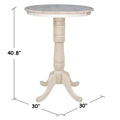 International Concepts (Set of 3 Pcs) - 30in Round Pedestal Bar Height Table with 2 Madrid Bar Height Stools - K-30RT-6B-2-S403-2 veiw 2