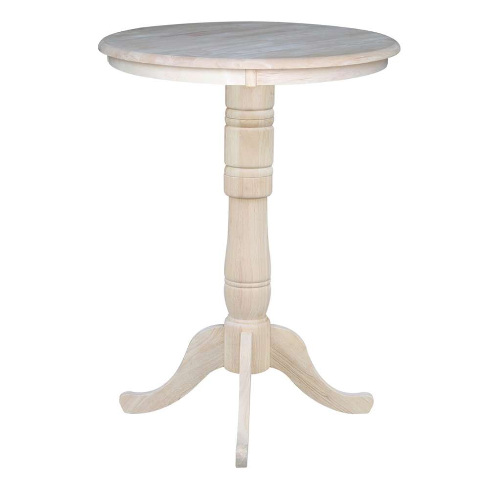 International Concepts (Set of 3 Pcs) - 30in Round Pedestal Bar Height Table with 2 Madrid Bar Height Stools - K-30RT-6B-2-S403-2 veiw 3