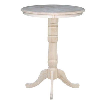 International Concepts (Set of 3 Pcs) - 30in Round Pedestal Bar Height Table with 2 Madrid Bar Height Stools - K-30RT-6B-2-S403-2 veiw 3
