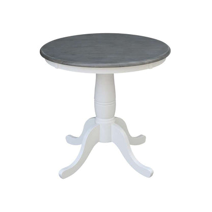 International Concepts (Set of 3 Pcs) -30in Round Top Ped Table with 2 X-Back Chairs in White/Heather Gray Finish - K05-30RT-C613-2 veiw 4