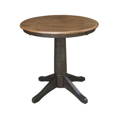 International Concepts (Set of 3 Pcs) -30in Round Top Ped Table with 2 RTA Chairs in Hickory/Washed Coal Finish - K45-30RT-27B-C2-2 veiw 4