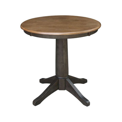 International Concepts (Set of 3 Pcs) -30in Round Top Ped Table with 2 Emily Chairs in Hickory/Washed Coal Finish - K45-30RT-27B-C617P veiw 4