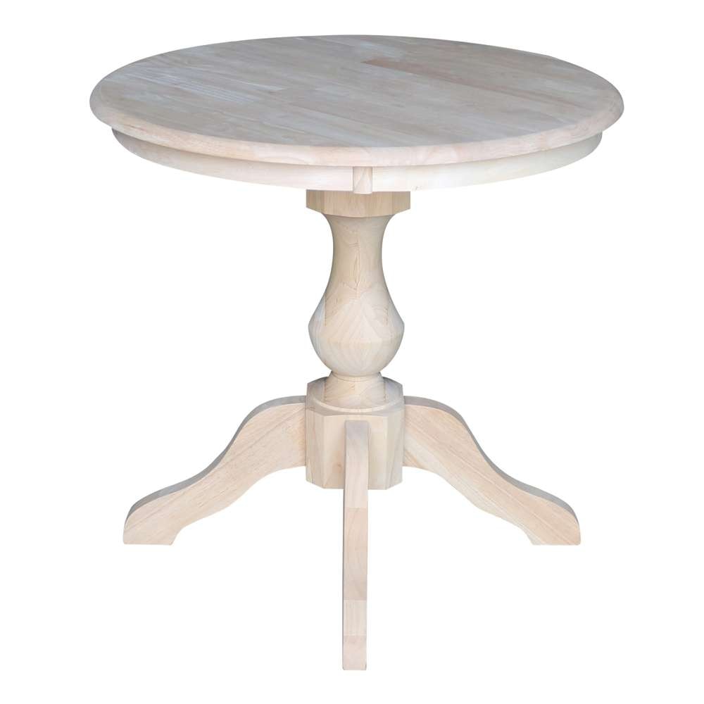 International Concepts (Set of 3 Pcs) -30in Round Top Ped Table with 2 Madrid Chairs - K-30RT-11B-C2-2 veiw 2