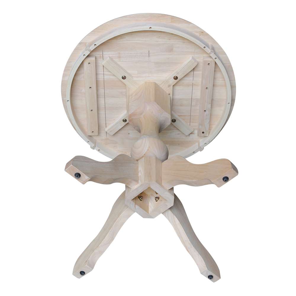 International Concepts (Set of 3 Pcs) -30in Round Top Ped Table with 2 Madrid Chairs - K-30RT-11B-C2-2 veiw 5