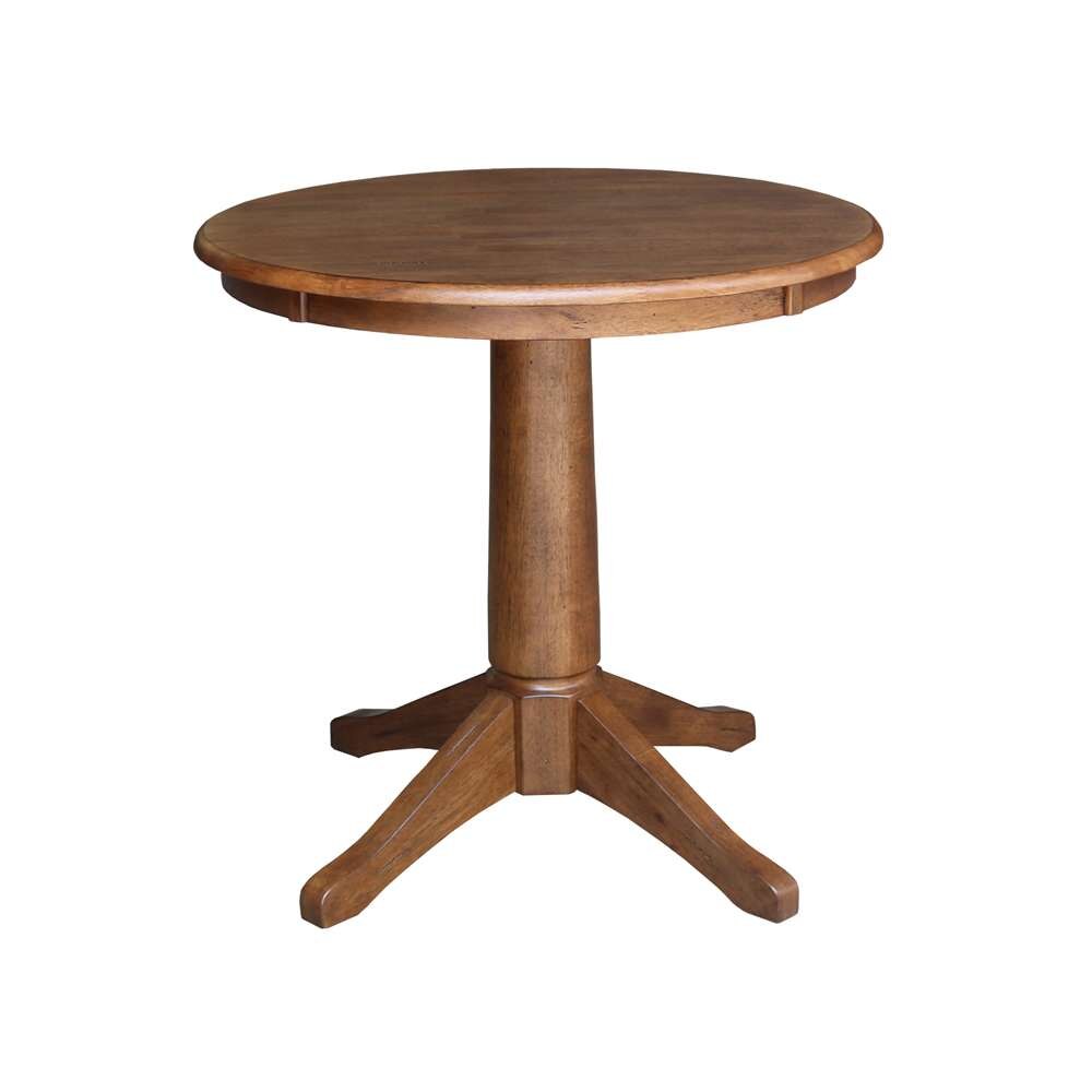 International Concepts (Set of 3 Pcs) -30in Round Top Ped Table with 2 RTA Chairs in Distressed Oak Finish - K42-30RT-27B-C2-2 veiw 4