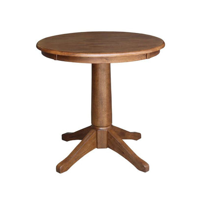 International Concepts (Set of 3 Pcs) -30in Round Top Ped Table with 2 RTA Chairs in Distressed Oak Finish - K42-30RT-27B-C2-2 veiw 4
