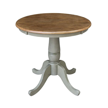 International Concepts (Set of 3 Pcs) -30in Round Top Ped Table with 2 RTA Chairs in Hickory/Stone Finish - K41-30RT-C2-2 veiw 4