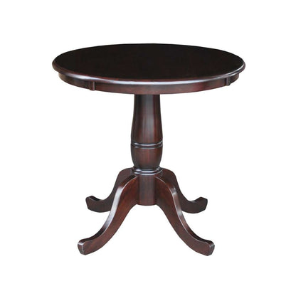International Concepts (Set of 3 Pcs) -30in Round Top Ped Table with 2 RTA Chairs in Rich Mocha Finish - K15-30RT-C10-2 veiw 4